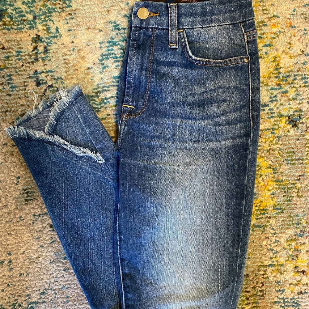 Jen7 Ankle Skinny Frayed Hem Jeans